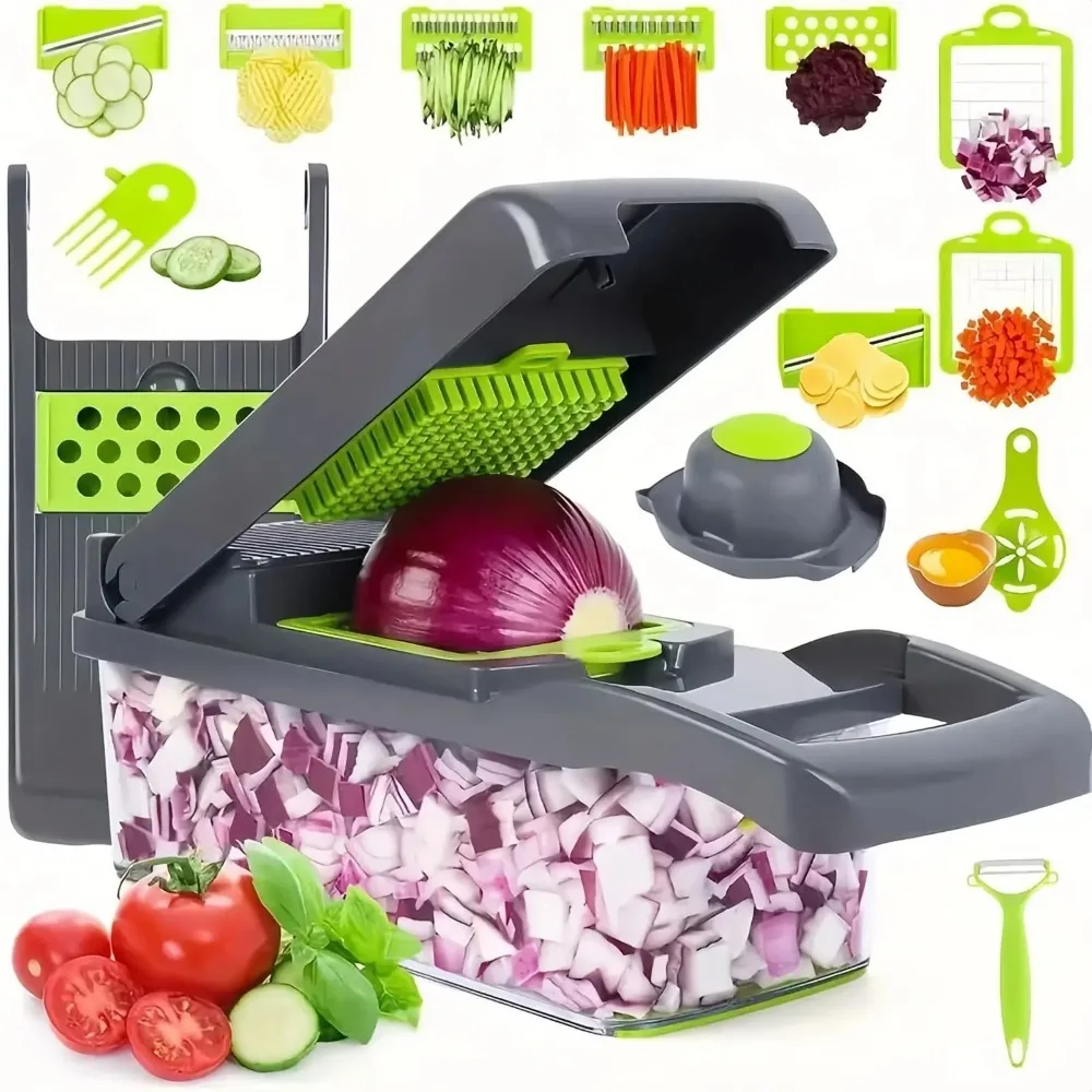 Potato Masher Ricer - Multifunctional Vegetable Chopper Handle Food Grate