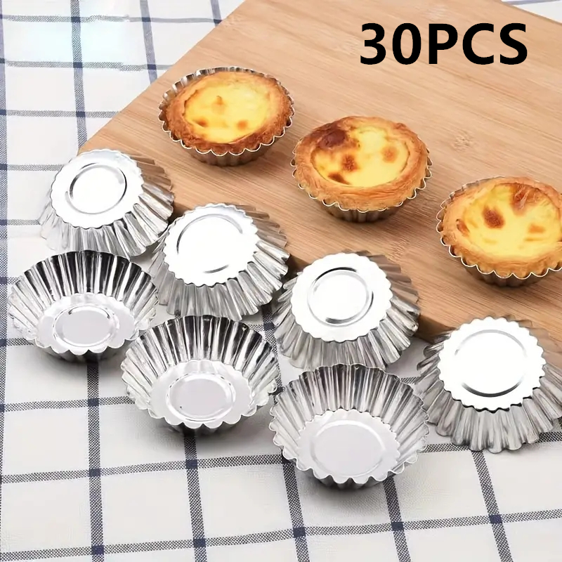 Quality Kitchen Gadgets - Reusable Aluminum Egg Tart Molds Cookie