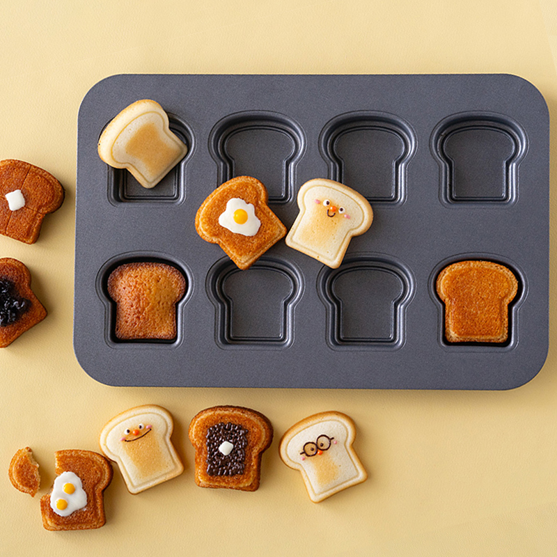 Kitchen Gadgets Tools - 8 Cavity Toast Bread Pattern Carbon