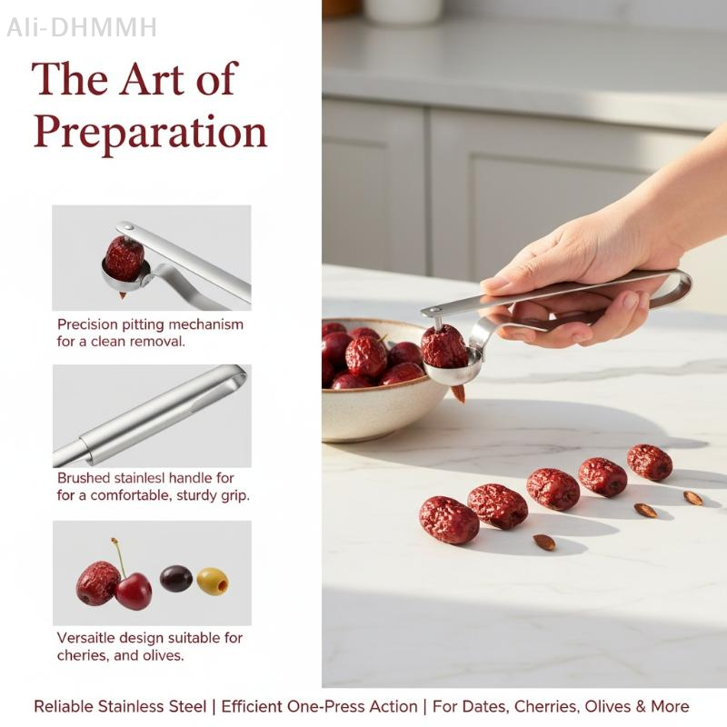 Kitchen Gadgets Tools - ZLinKJ Stainless Steel Red Date Pitter