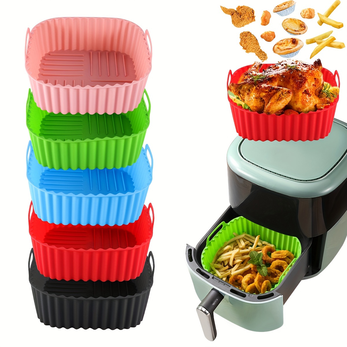 Kitchen Gadgets Tools - 1 square silicone air fryer liner