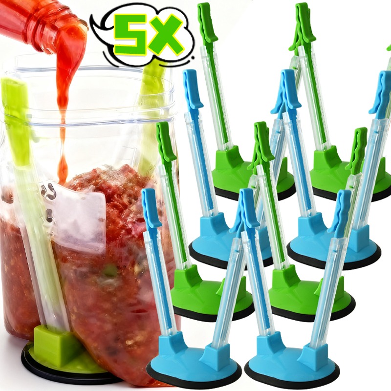 Kitchen Gadgets Rack - Hands Free Baggy Rack Clip Adjustable