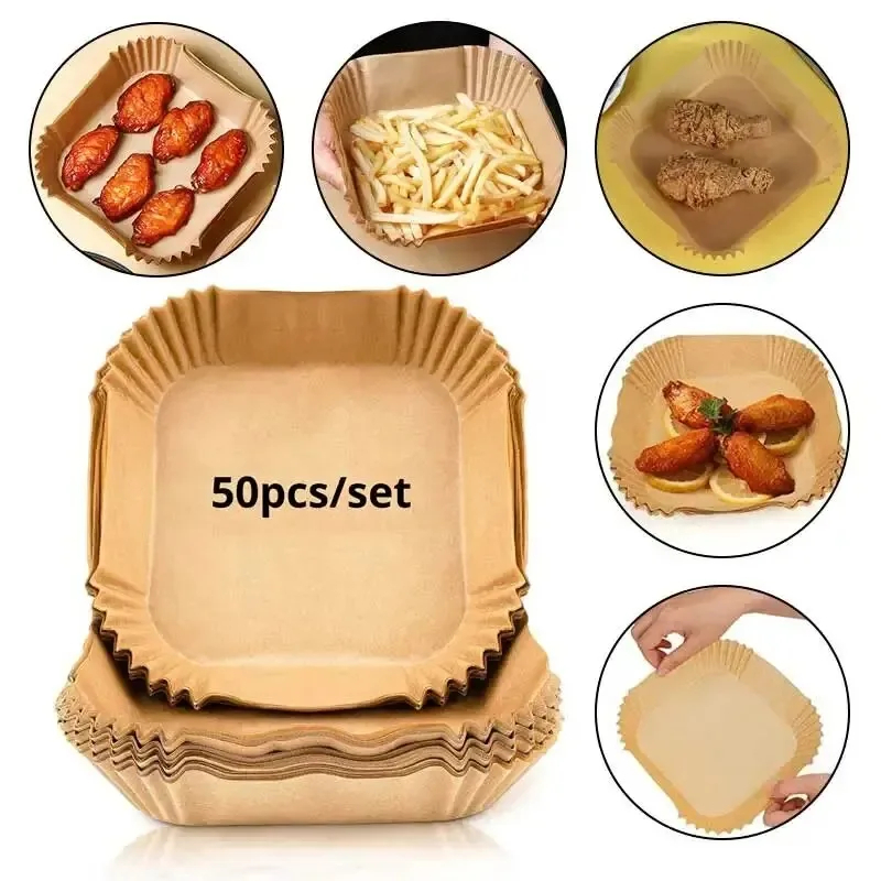 Kitchen Gadgets Products - 50pcs/set Air Fryer Papers Disposable Oil-proof