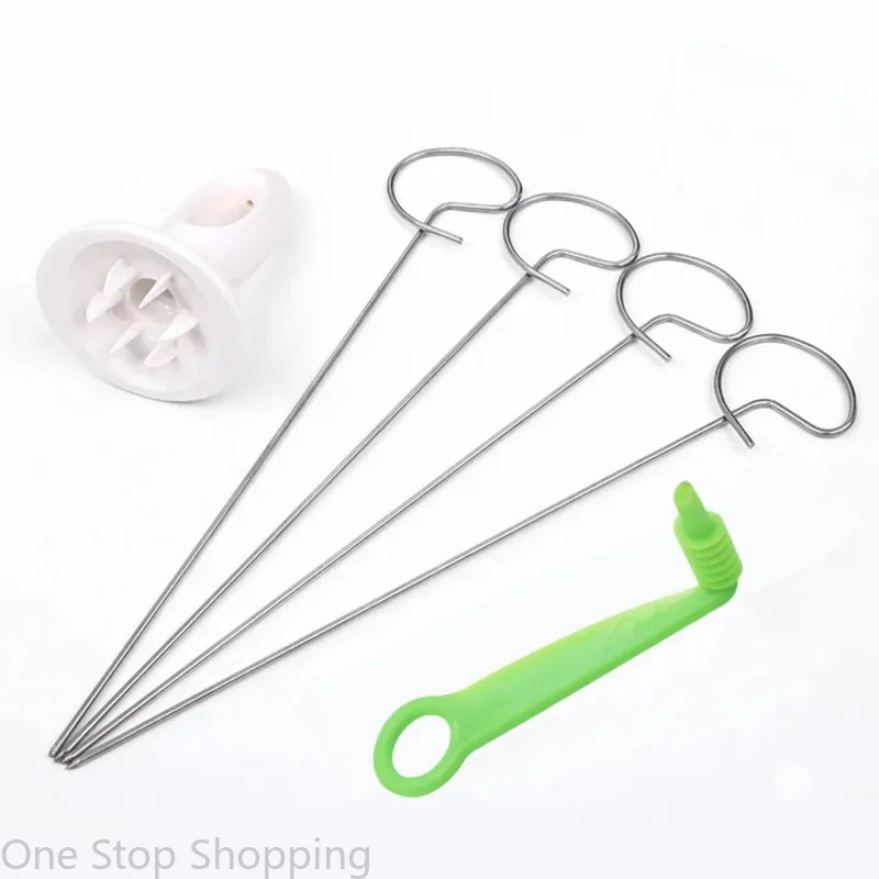 Potato Masher Ricer - Spiralizer Chips Maker with 4 Stainless