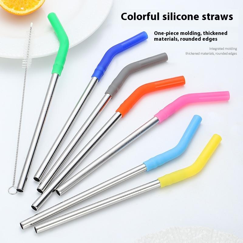 Kitchen Gadgets And Equipment - 1Set Long Stainless Steel Straw With