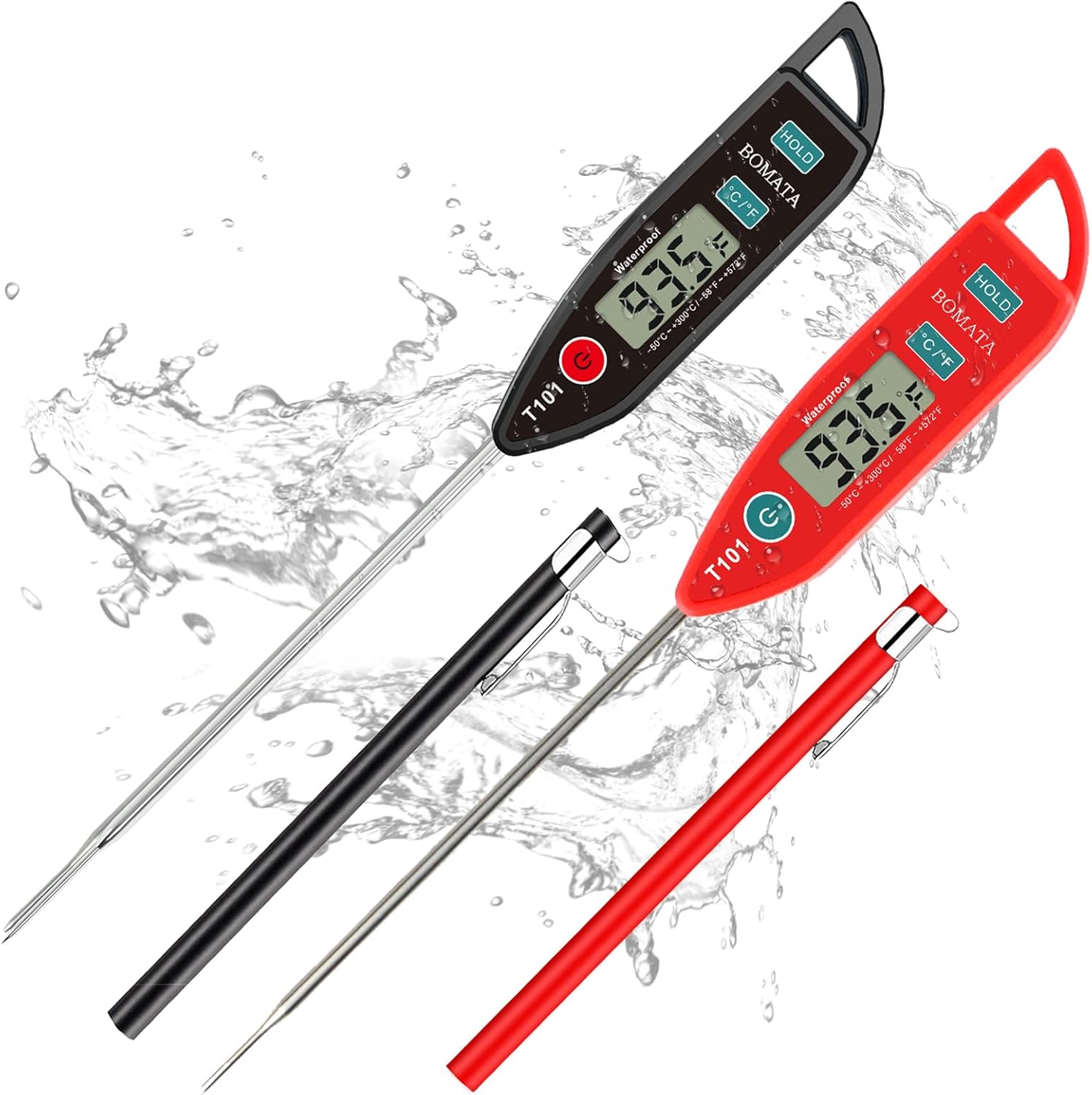 Instant Read Thermometer - Waterproof IPX7 Instant Read Food Thermometer