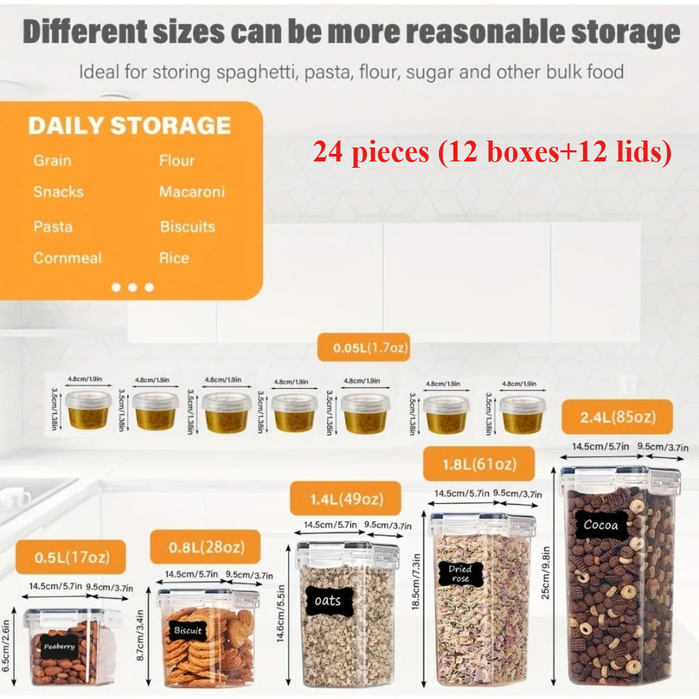 24Pcs Food Storage Containers  - Kitchen Gadgets And Equipment recensie en prijs