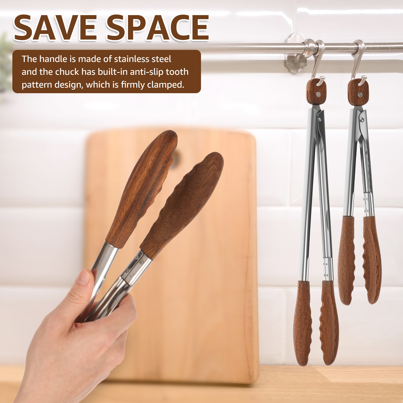 2/3 Pcs Food Tongs Walnut Wood - Kitchen Gadgets And Equipment recensie en prijs