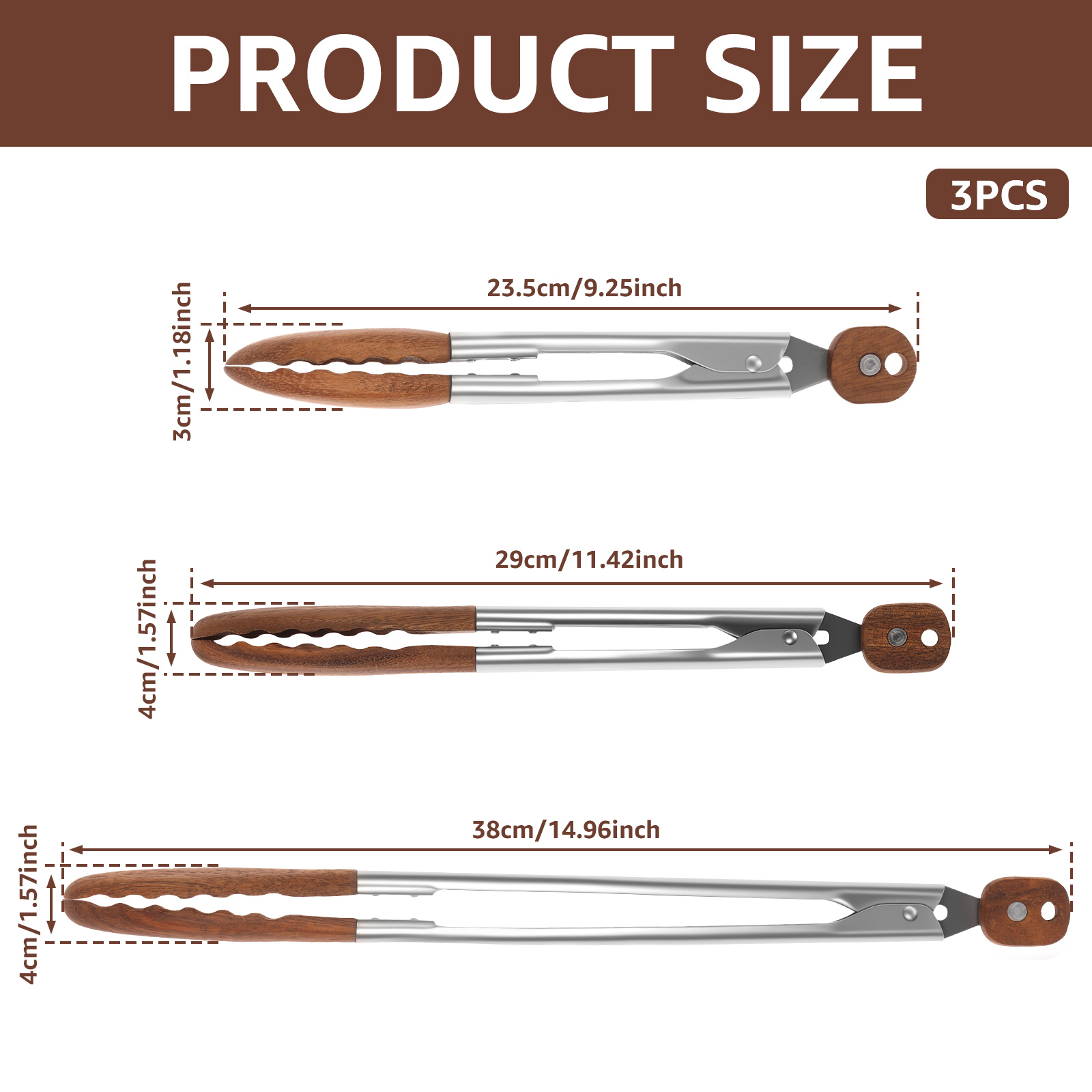 2/3 Pcs Food Tongs Walnut Wood - Kitchen Gadgets And Equipment recensie en prijs