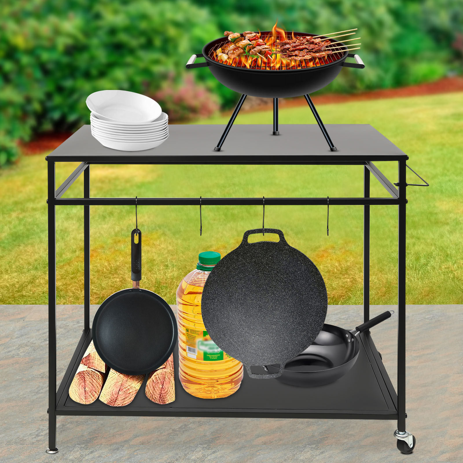 Double-Shelf Movable Cooking T - Kitchen Gadgets Rack recensie en prijs