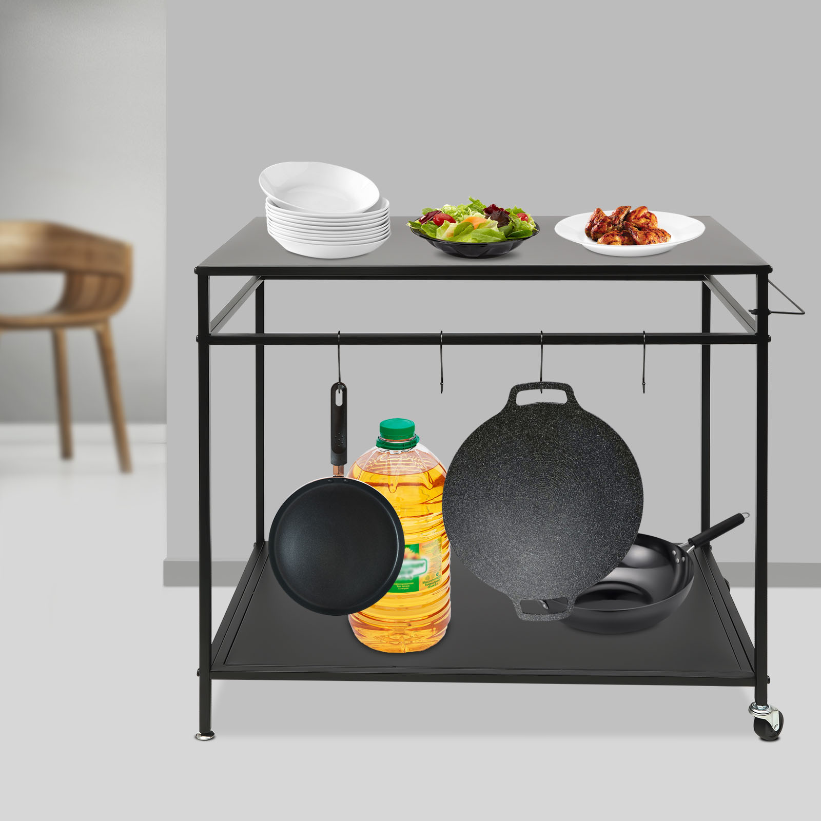 Double-Shelf Movable Cooking T - Kitchen Gadgets Rack recensie en prijs