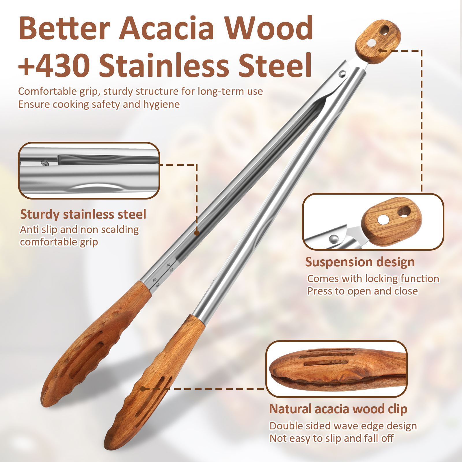 Wooden Kitchen Cooking Tongs B - Kitchen Gadgets And Equipment recensie en prijs