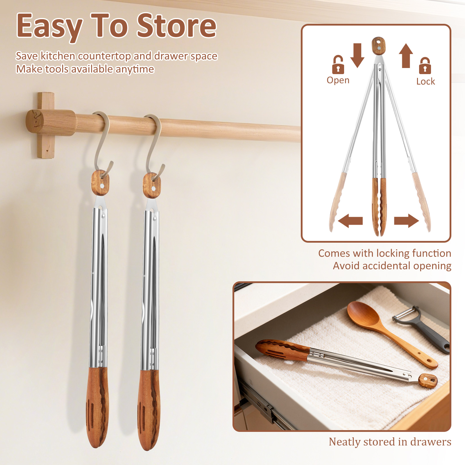 Wooden Kitchen Cooking Tongs B - Kitchen Gadgets And Equipment recensie en prijs