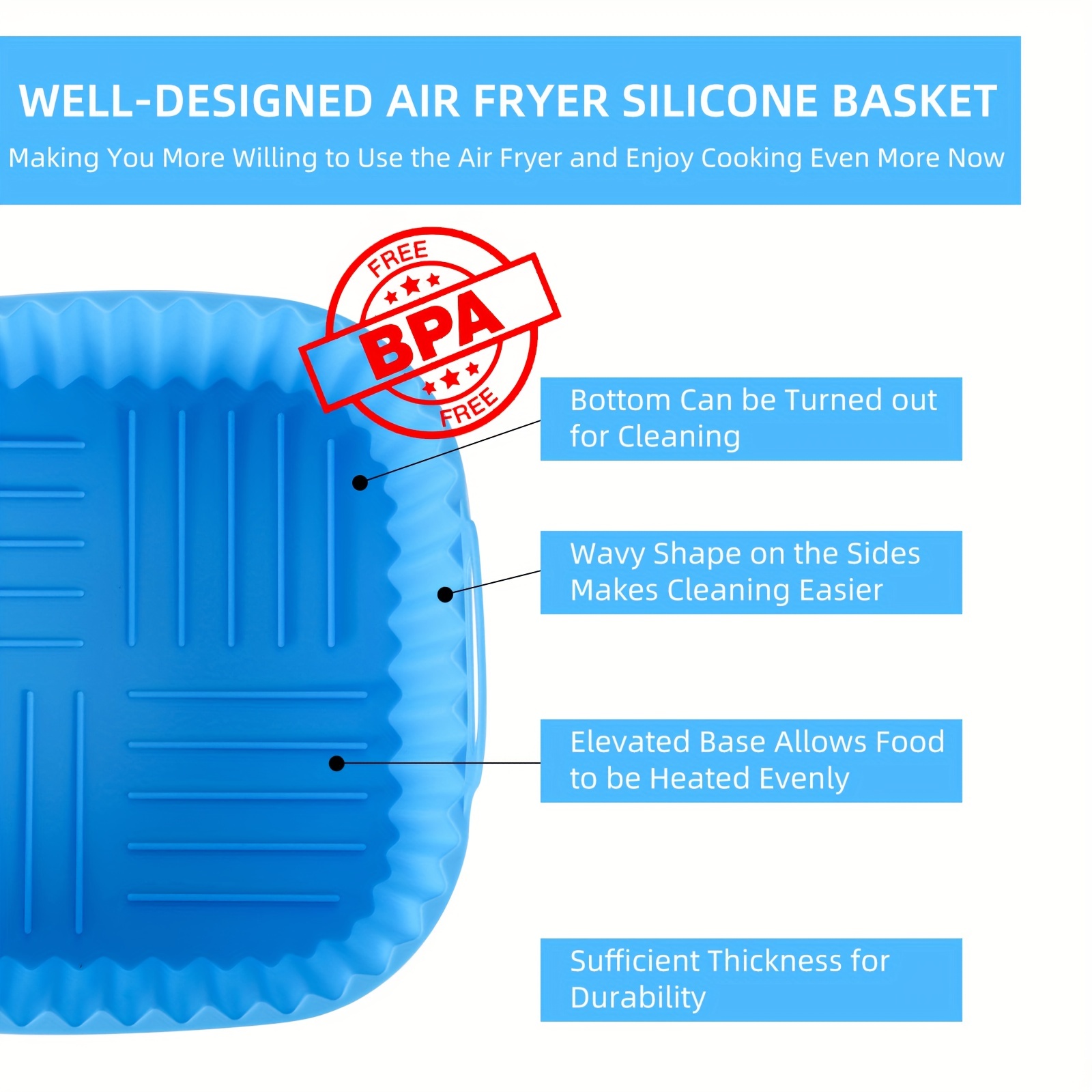 1 square silicone air fryer li - Kitchen Gadgets Tools recensie en prijs