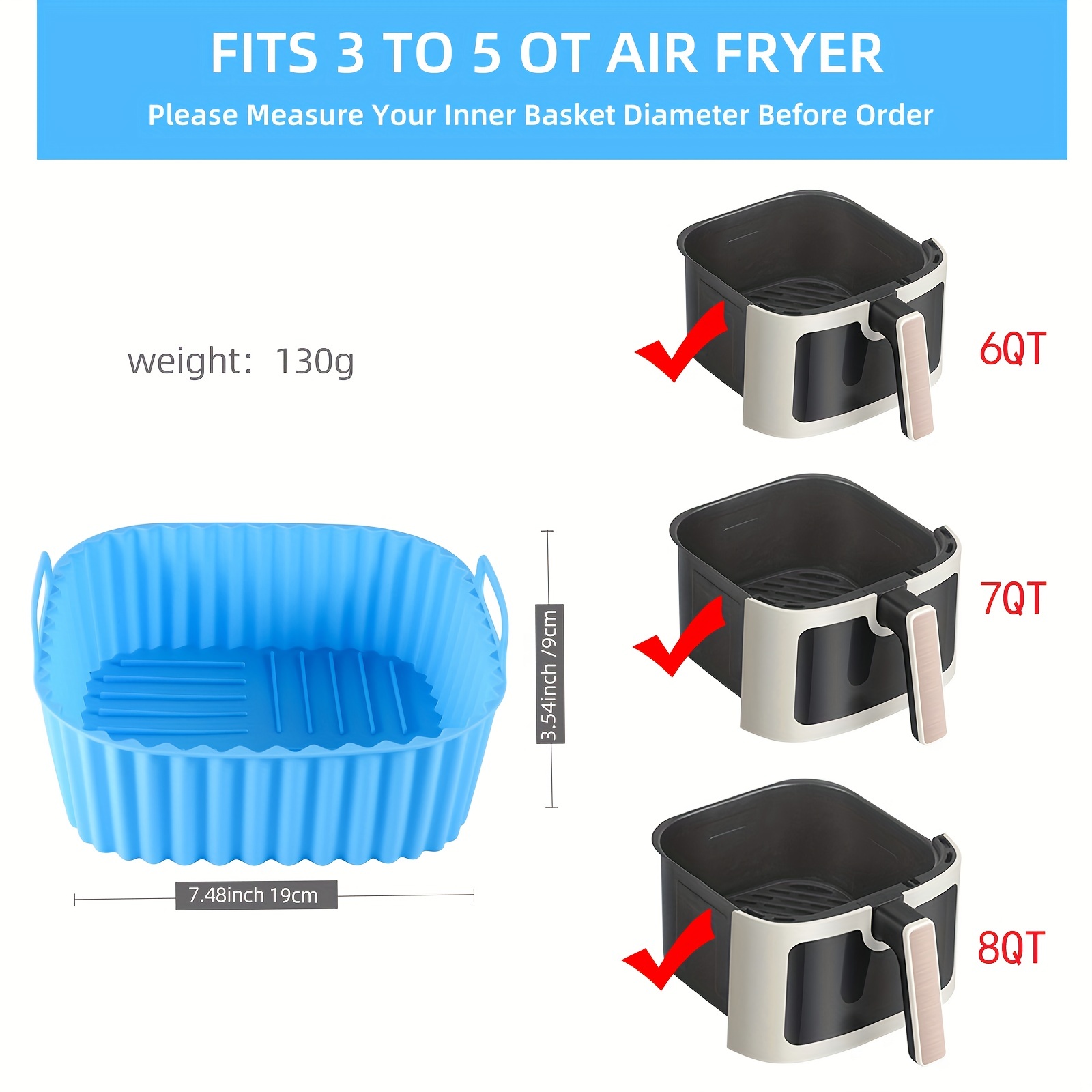 1 square silicone air fryer li - Kitchen Gadgets Tools recensie en prijs