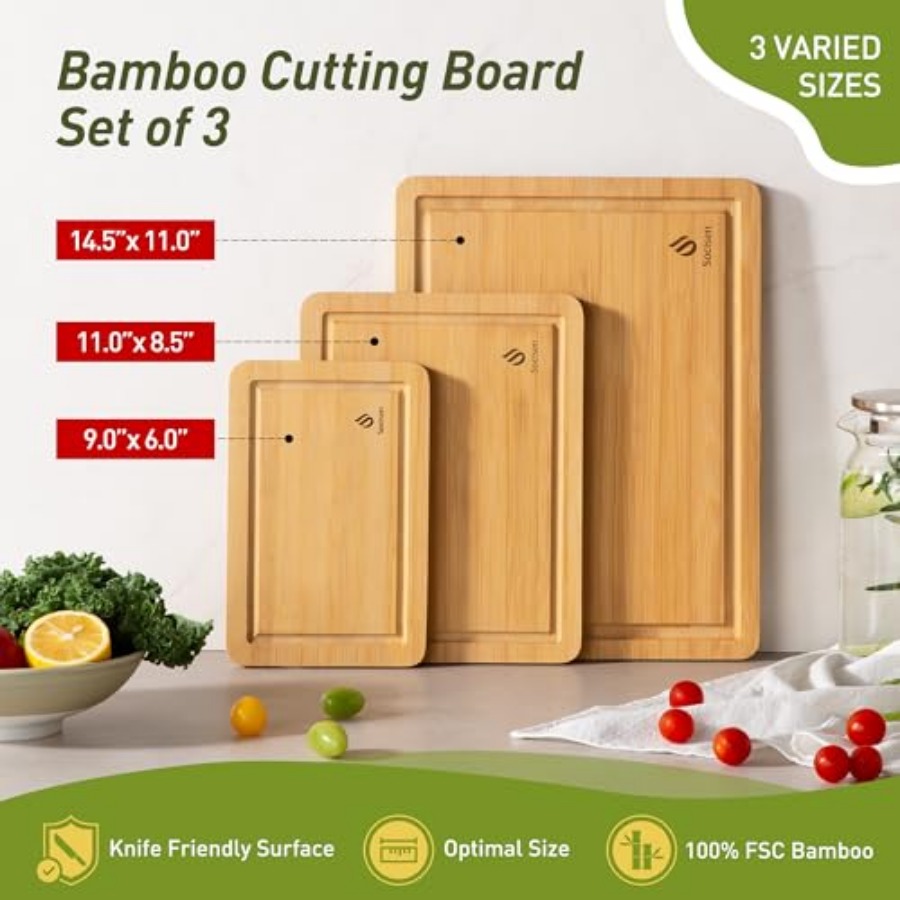 Bamboo Cutting Board Set Non S - Kitchen Gadgets You Must Have recensie en prijs