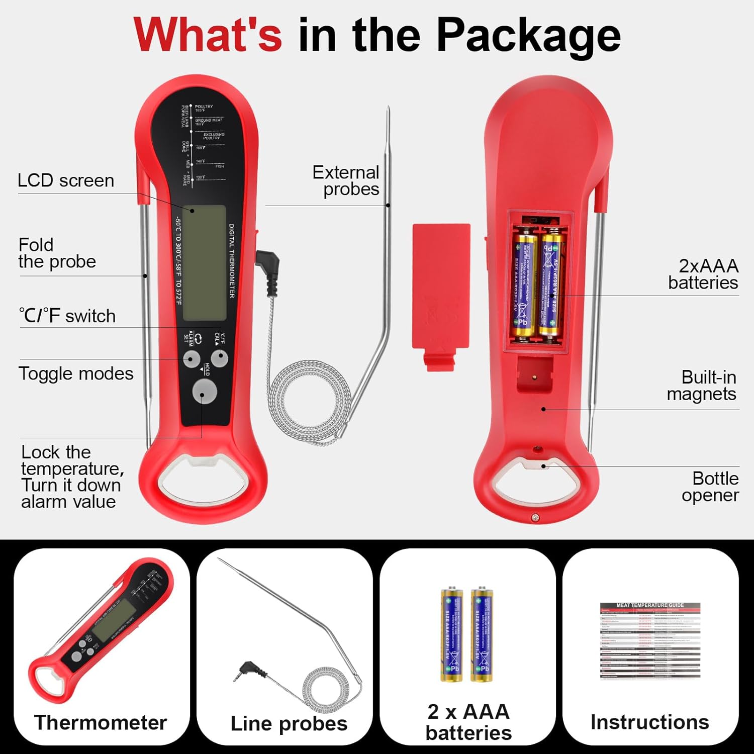 Long Cable Professional Meat T - Instant Read Thermometer recensie en prijs