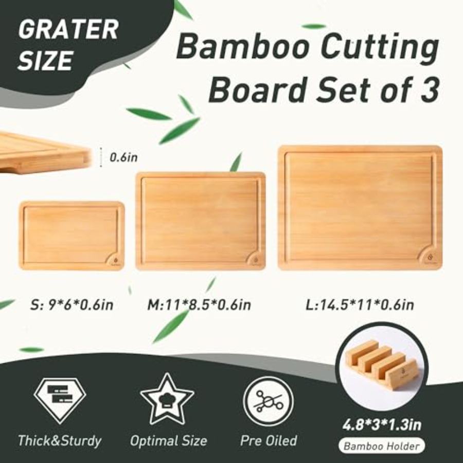 Bamboo Cutting Board Set Non S - Kitchen Gadgets You Must Have recensie en prijs