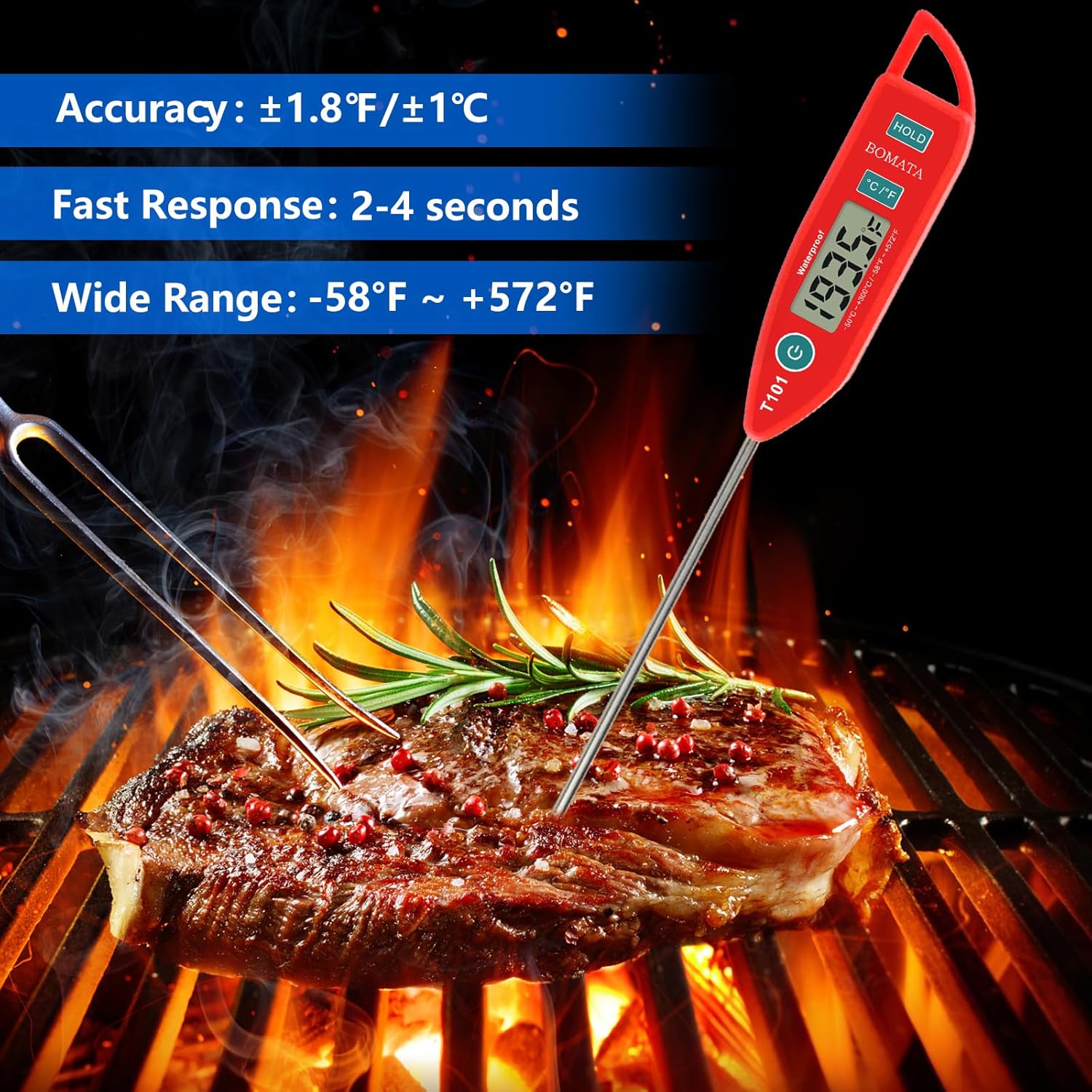 Waterproof IPX7 Instant Read F - Instant Read Thermometer recensie en prijs